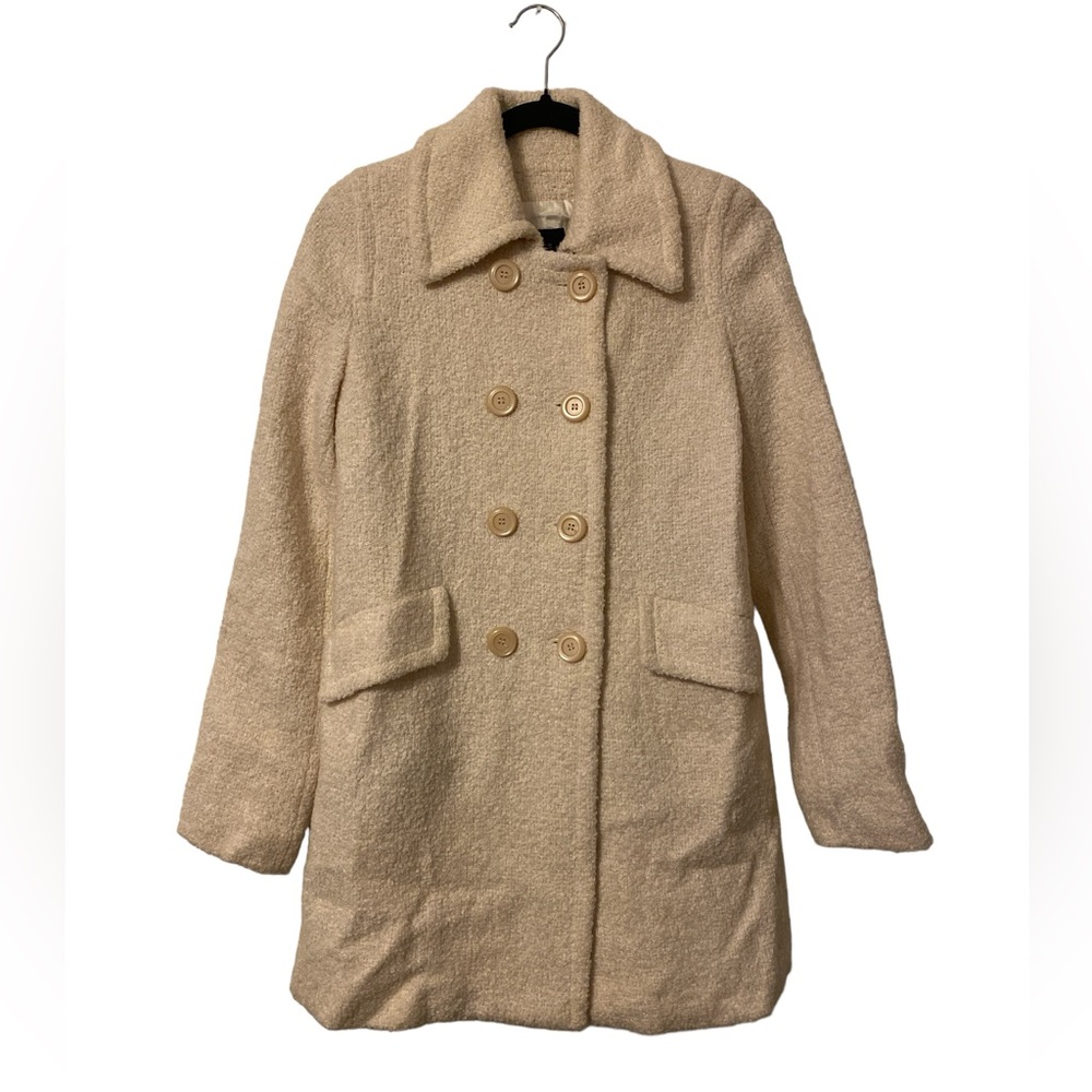 Women’s 8 Express Ivory Wool Blend Double Breasted Coat